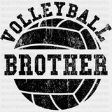 Volleyball Brother Black & White - Volleyball DTF Transfers ready2transfer Dark Color Design (See Imaging)