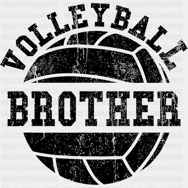 Volleyball Brother Black & White - Volleyball DTF Transfers ready2transfer Dark Color Design (See Imaging)