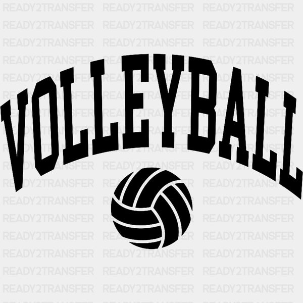 Volleyball Curved B&W Design - Volleyball DTF Transfers
