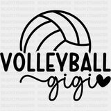 Volleyball Gigi, Heart - Volleyball DTF Transfers ready2transfer Dark Color Design (See Imaging)