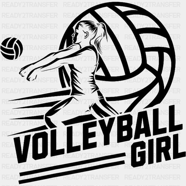 Volleyball Girl, B&W - Volleyball DTF Transfers