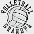 Volleyball Grandpa, B&W Ball - Volleyball DTF Transfers ready2transfer Dark Color Design (See Imaging)