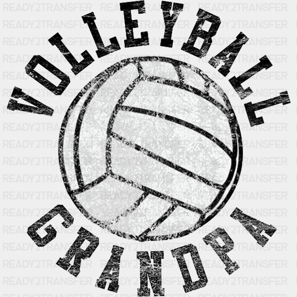 Volleyball Grandpa, B&W Ball - Volleyball DTF Transfers ready2transfer Dark Color Design (See Imaging)