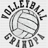 Volleyball Grandpa, B&W Ball - Volleyball DTF Transfers ready2transfer Dark Color Design (See Imaging)