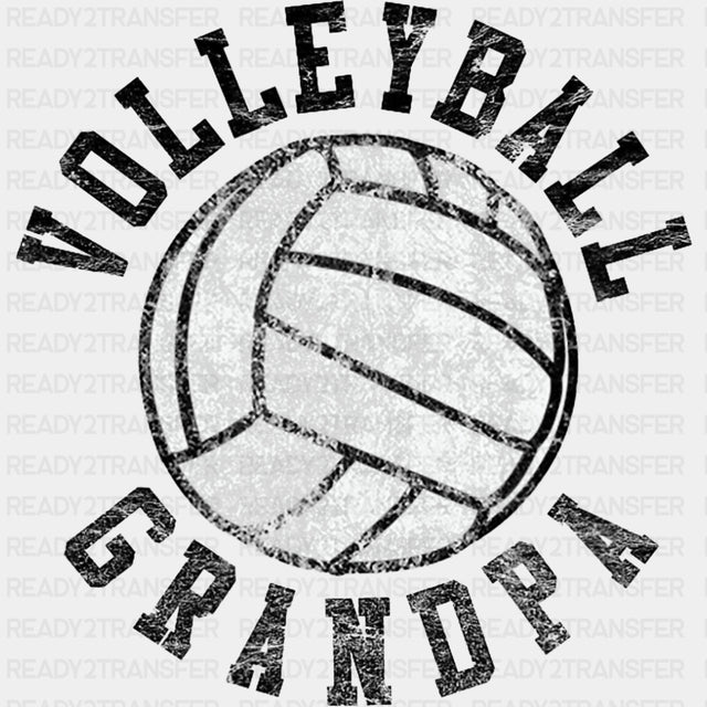 Volleyball Grandpa, B&W Ball - Volleyball DTF Transfers ready2transfer Dark Color Design (See Imaging)
