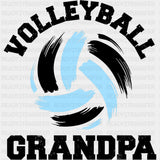 Volleyball Grandpa, Blue Design - Volleyball DTF Transfers ready2transfer Dark Color Design (See Imaging)