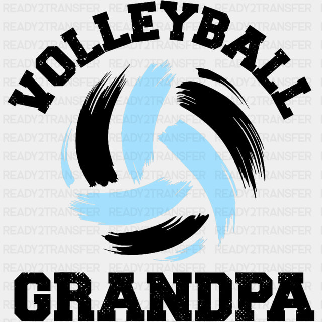Volleyball Grandpa, Blue Design - Volleyball DTF Transfers ready2transfer Dark Color Design (See Imaging)