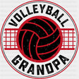 Volleyball Grandpa, Red Design - Volleyball DTF Transfers ready2transfer Dark Color Design (See Imaging)