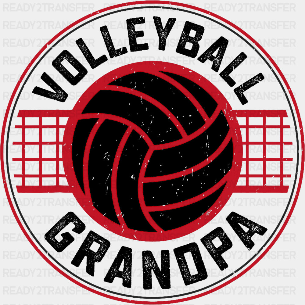 Volleyball Grandpa, Red Design - Volleyball DTF Transfers ready2transfer Dark Color Design (See Imaging)