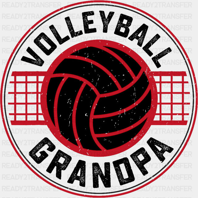 Volleyball Grandpa, Red Design - Volleyball DTF Transfers ready2transfer Dark Color Design (See Imaging)