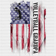 Volleyball Grandpa, US Flag - Volleyball DTF Transfers ready2transfer Dark Color Design (See Imaging)