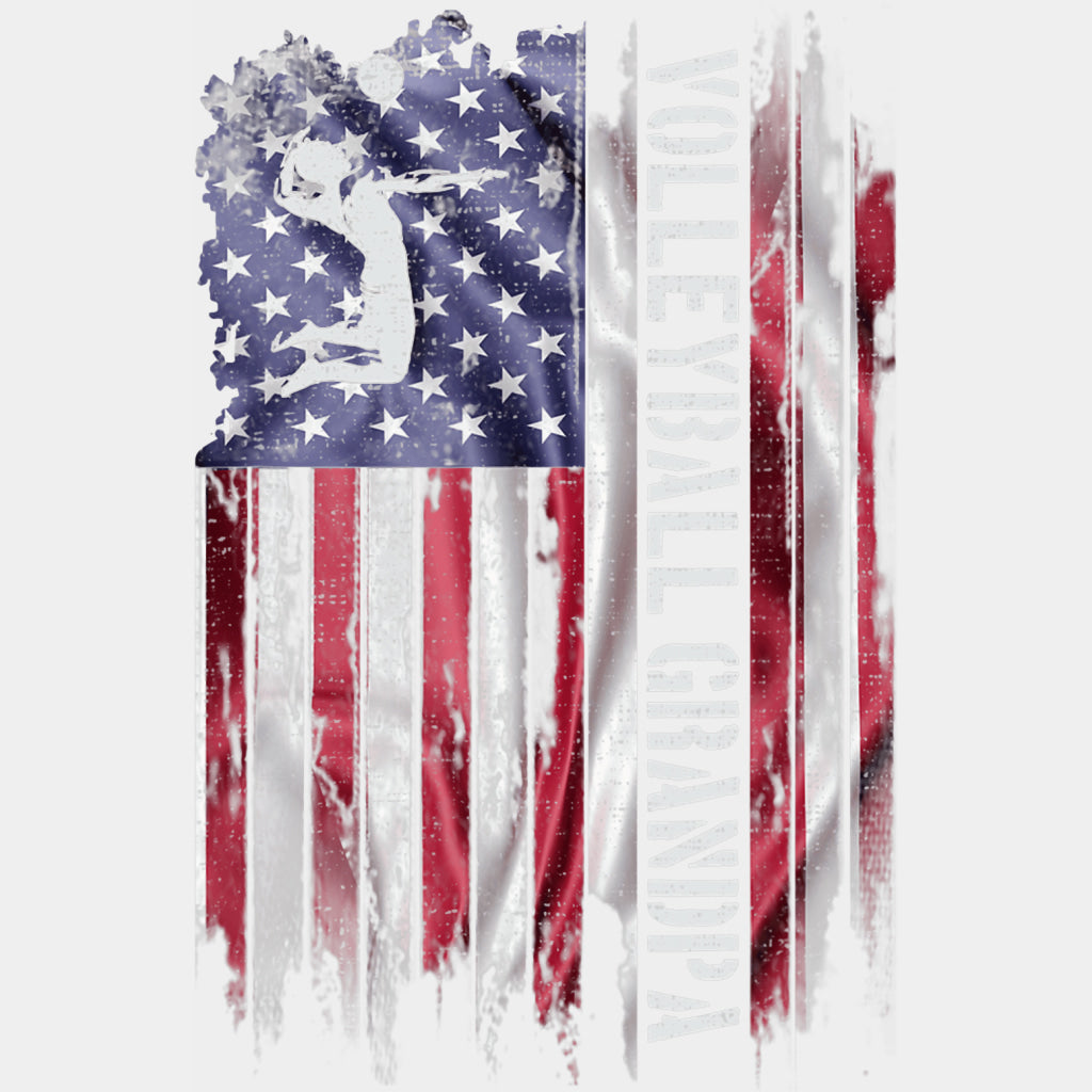 Volleyball Grandpa, US Flag - Volleyball DTF Transfers ready2transfer Light Color Design (See Imaging)