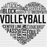 Volleyball Heart - Volleyball DTF Transfers ready2transfer Dark Color Design (See Imaging)