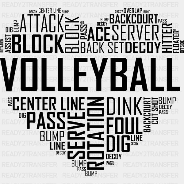 Volleyball Heart - Volleyball DTF Transfers