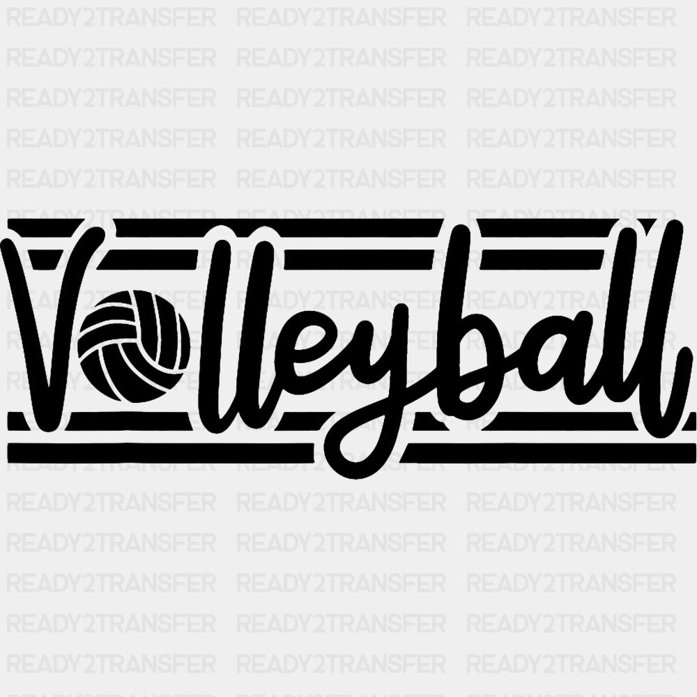 Volleyball, Lines - Volleyball DTF Transfers ready2transfer Dark Color Design (See Imaging)
