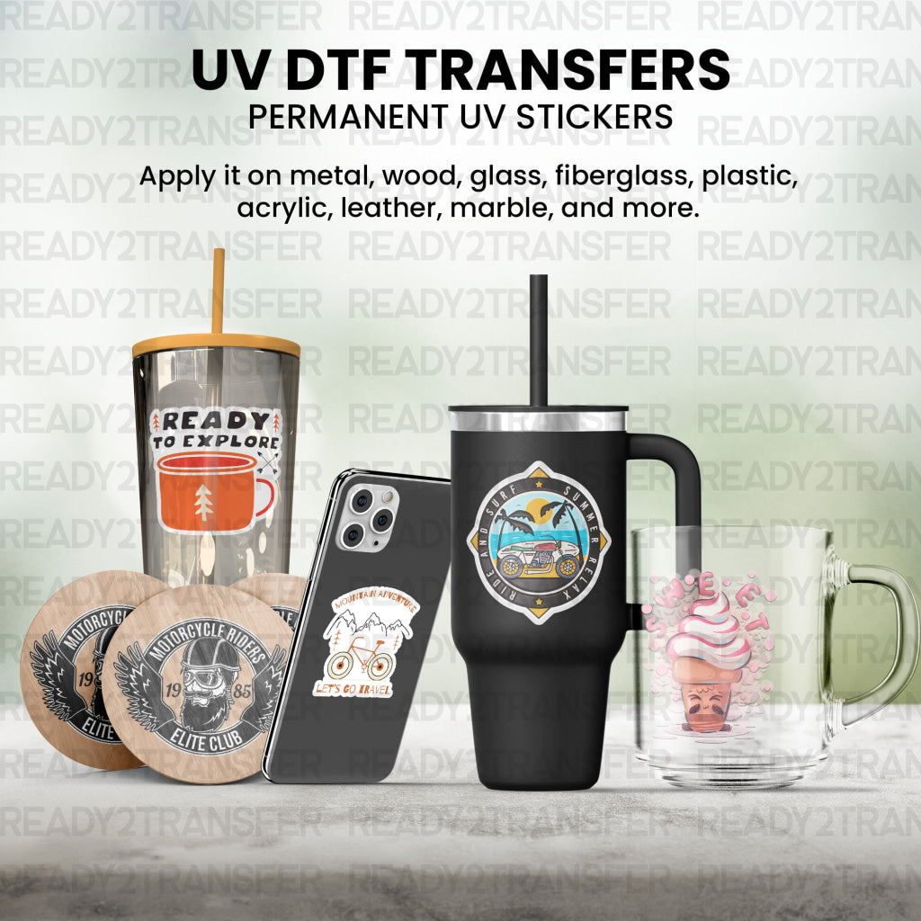 Volleyball Lips Design - Cup Wrap Uv Sticker Permanent Dtf Decal