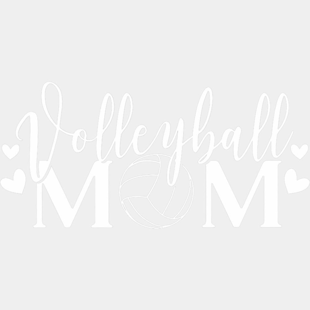 Volleyball Mom B&W Hearts - Volleyball DTF Transfers ready2transfer Light Color Design (See Imaging)