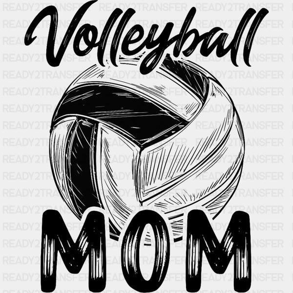 Volleyball Mom B&W Sketch - Volleyball DTF Transfers