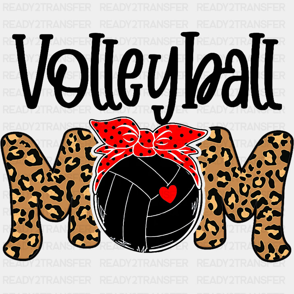 Volleyball Mom Bandana, Leopard Pattern - Volleyball DTF Transfers ready2transfer Dark Color Design (See Imaging)