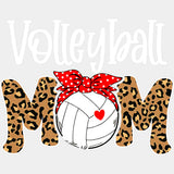 Volleyball Mom Bandana, Leopard Pattern - Volleyball DTF Transfers ready2transfer Light Color Design (See Imaging)