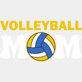Volleyball Mom, Blue & Yellow Ball - Volleyball DTF Transfers ready2transfer Light Color Design (See Imaging)