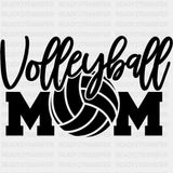 Volleyball Mom, Cursive Text - Volleyball DTF Transfers ready2transfer Dark Color Design (See Imaging)