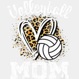 Volleyball Mom, Leopard Pattern Design - Volleyball DTF Transfers ready2transfer Light Color Design (See Imaging)