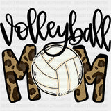 Volleyball Mom Leopard Pattern - Volleyball DTF Transfers ready2transfer Dark Color Design (See Imaging)