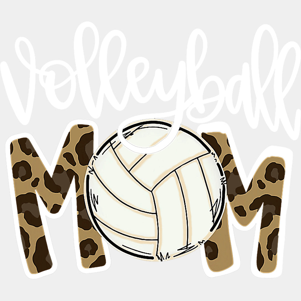 Volleyball Mom Leopard Pattern - Volleyball DTF Transfers ready2transfer Light Color Design (See Imaging)