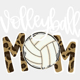 Volleyball Mom Leopard Pattern - Volleyball DTF Transfers ready2transfer Light Color Design (See Imaging)