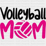 Volleyball Mom, Pink Ball - Volleyball DTF Transfers ready2transfer Dark Color Design (See Imaging)