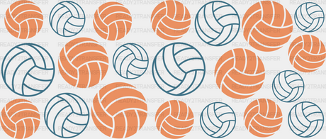 Volleyball Orange Design - Cup Wrap Uv Sticker Permanent Dtf Decal