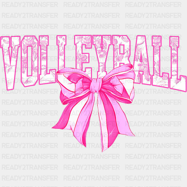 Volleyball, Pink Ribbon Design - Volleyball DTF Transfers ready2transfer