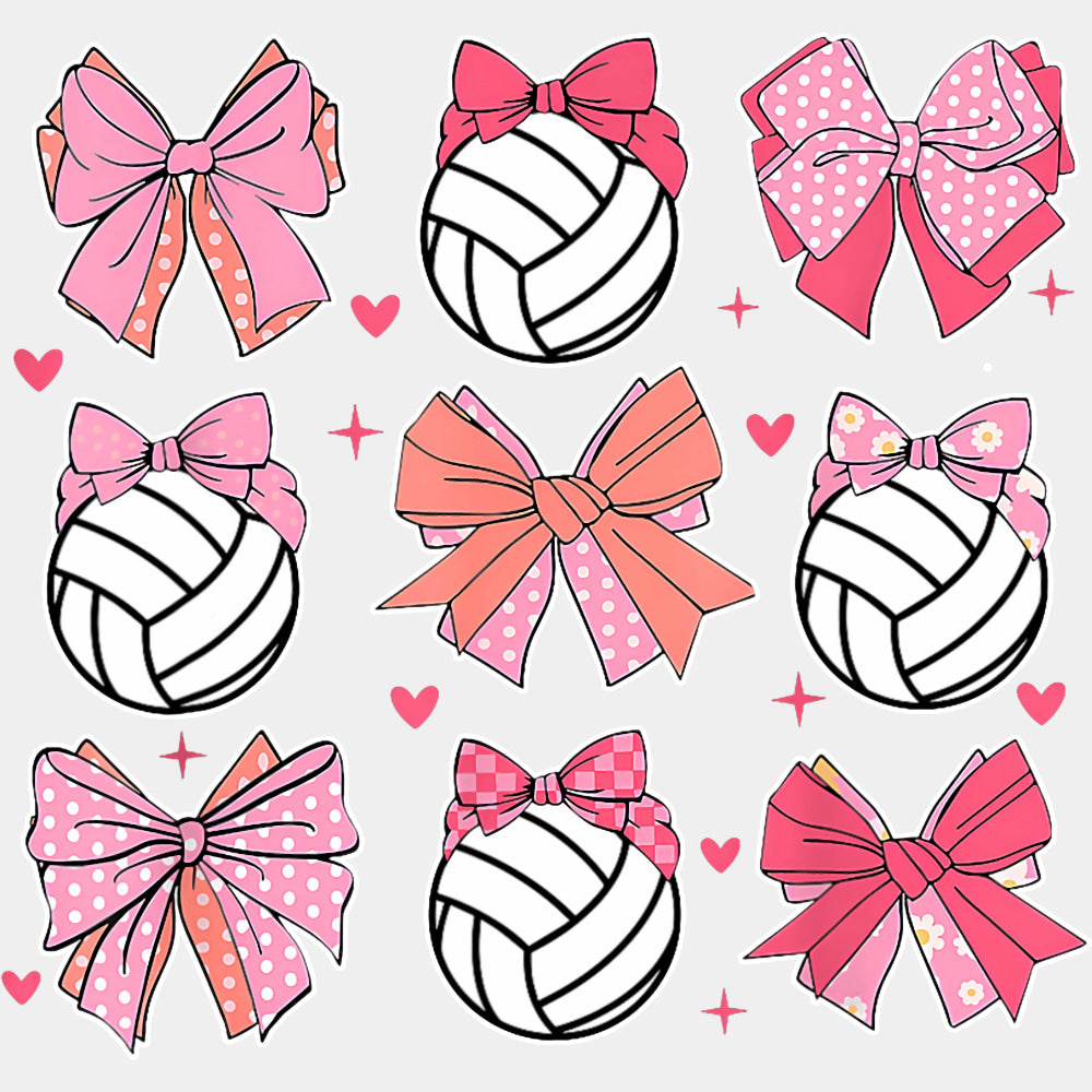 Volleyball & Ribbons - Volleyball DTF Transfers ready2transfer Light Color Design (See Imaging)