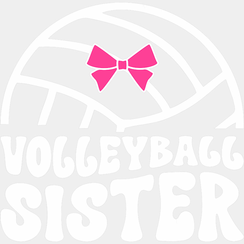 Volleyball Sister, Pink Ribbon - Volleyball DTF Transfers ready2transfer Light Color Design (See Imaging)