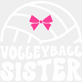 Volleyball Sister, Pink Ribbon - Volleyball DTF Transfers ready2transfer Light Color Design (See Imaging)