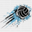 Volleyball Teal Color Design - Volleyball DTF Transfers ready2transfer Dark Color Design (See Imaging)