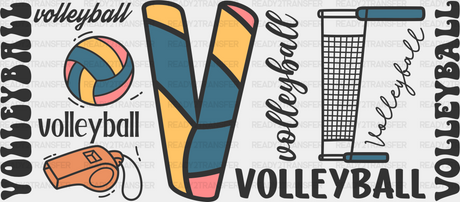 Volleyball V - Cup Wrap Uv Sticker Permanent Dtf Decal