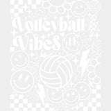 Volleyball Vibes, Checkered B&W - Volleyball DTF Transfers ready2transfer Light Color Design (See Imaging)