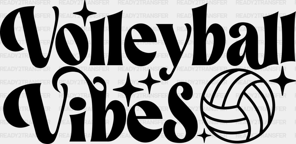 Volleyball Vibes - Dtf Heat Transfer Adult Unisex S & M (10’’) / Black