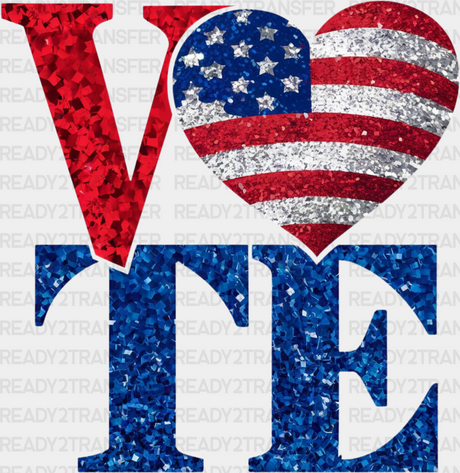 Vote Us Flag Heart Design - Election Dtf Transfer