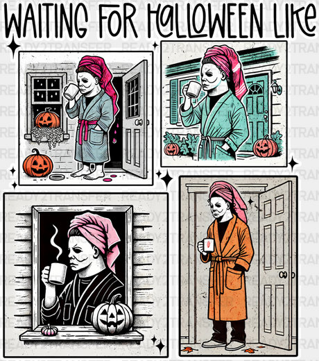 Waiting For Halloween Like - Iron On Dtf Transfer Adult Unisex S & M (10’’) / Light Color