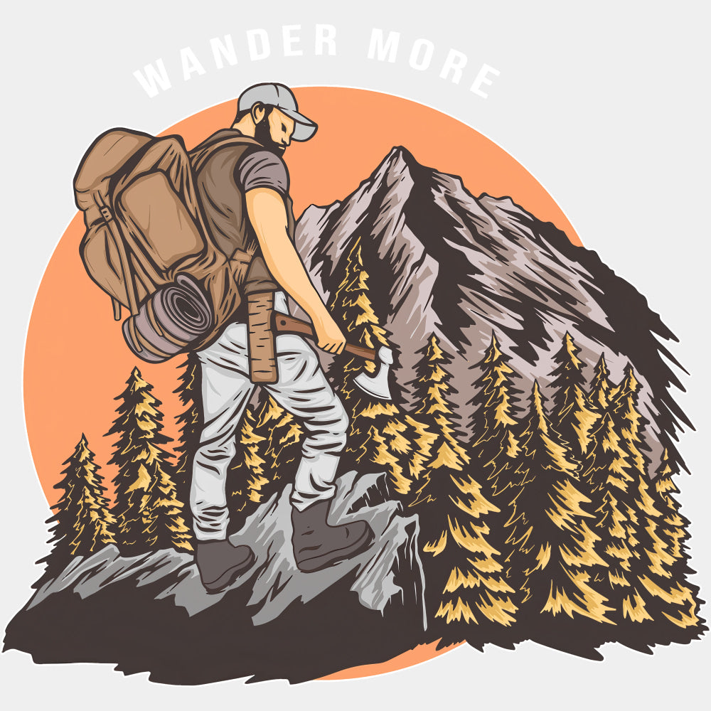 Wander More - Hiking DTF Transfers ready2transfer Light Color Design (See Imaging)
