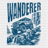 Wanderer, Blue Offroad Vehicle - Hiking DTF Transfers ready2transfer