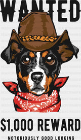 Wanted Notoriously Good Looking - Dogs DTF Transfer Adult Unisex - S & M (10’’) / Dark Color Design (See Imaging)