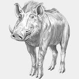 Warthog B&W - Animals DTF Transfers - Adult Unisex - S & M (10’’) / Light Color Design (See Imaging)