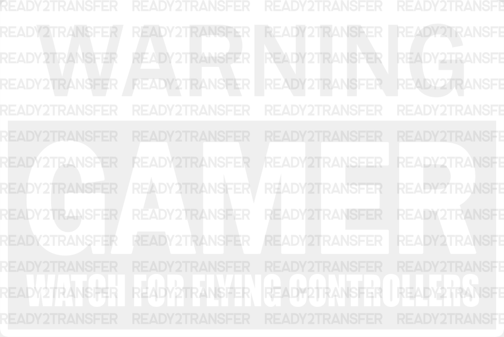 Watch For Flying Controllers - Video Game Dtf Heat Transfer Adult Unisex S & M (10’’) / Light