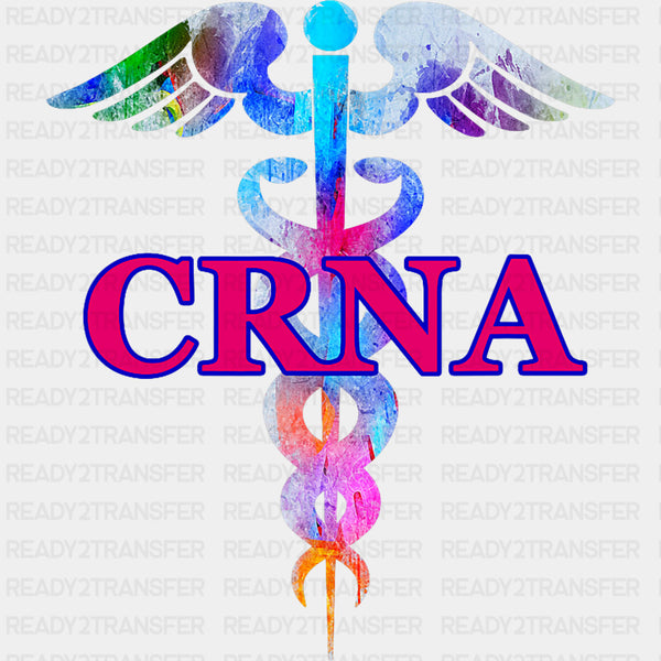 Watercolor Caduceus Symbol - CRNA Nurse DTF Transfers