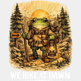 We Hike At Dawn - Hiking DTF Transfers - Adult Unisex - S & M (10’’) / Light Color Design (See Imaging)