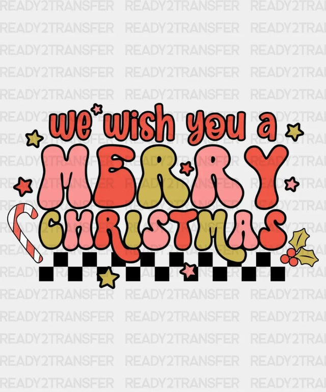 We Wish You a Merry Christmas DTF Transfer ready2transfer Black